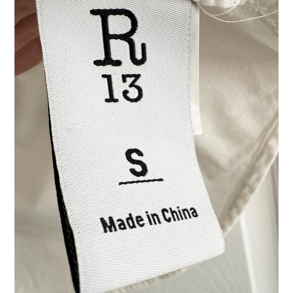 R13 Crossover Front White Oxford Shirt, size Small - Picture 6 of 9